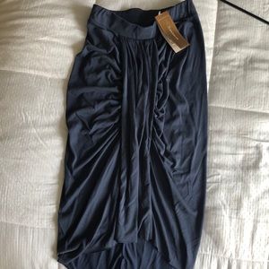 Rouched blue skirt